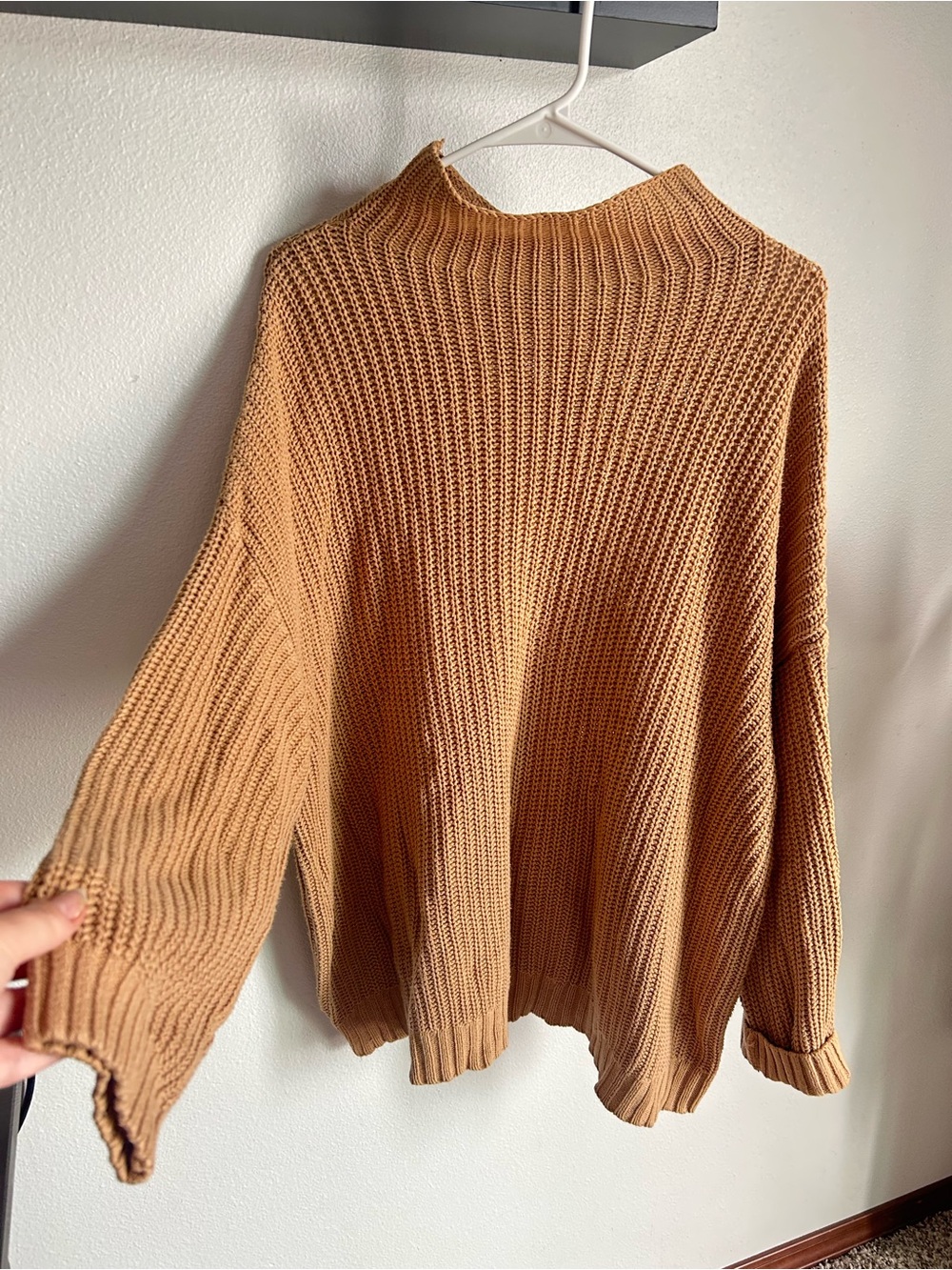 American Eagle Outfitters Tan Cowl Neck Sweater